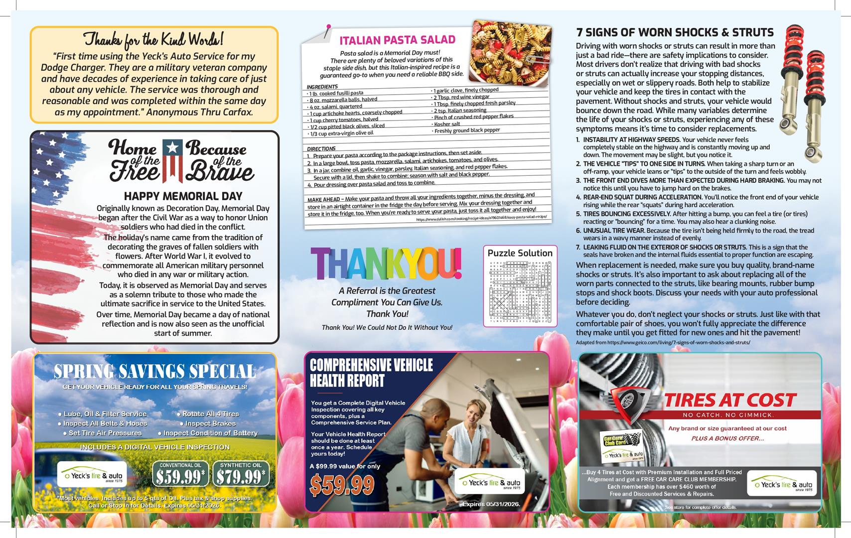 Monthly Newsletter Page 3 | Yeck's Tire & Auto